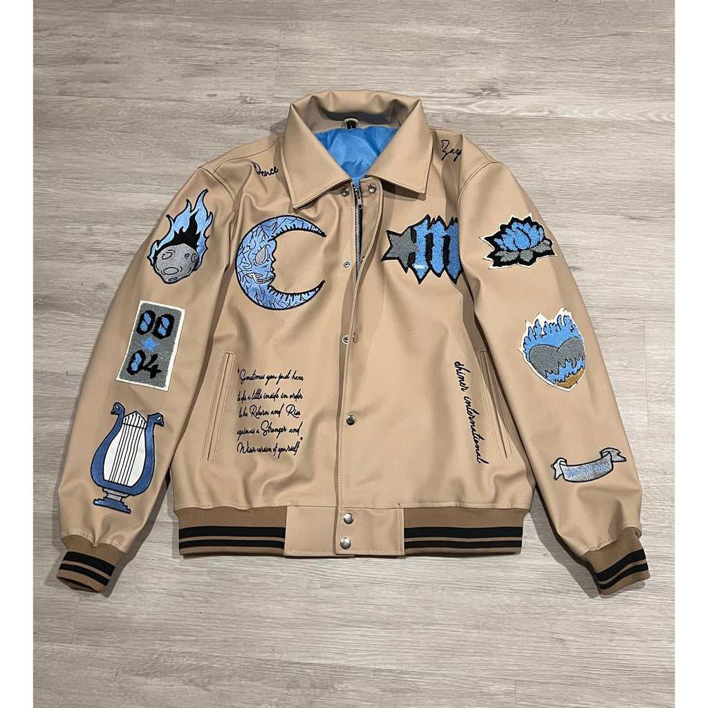 Rising Shiner Leather Varsity Jacket