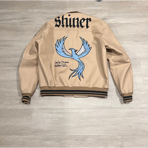 Rising Shiner Leather Varsity Jacket